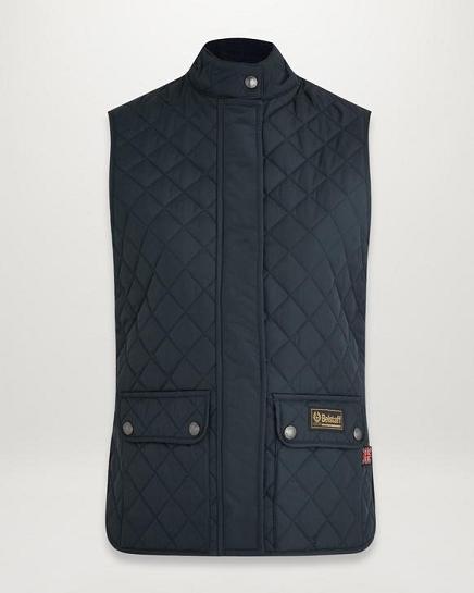 Gilet Belstaff Femme Waistcoat Bleu Foncé Marine Nylon Soldes VA8301257